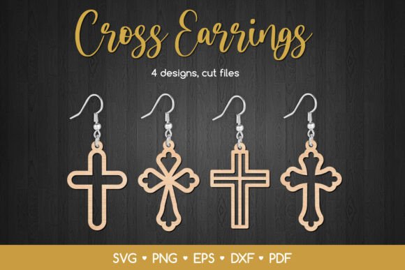 Download Cross Earrings SVG Laser Cut Files - Premium Bundle