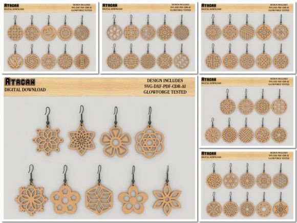 Download DIY Earrings Bundle Laser Cut Templates - Earrings Collection