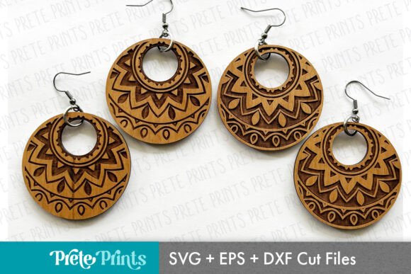 Download Mandala Wood Earrings - Earrings Collection