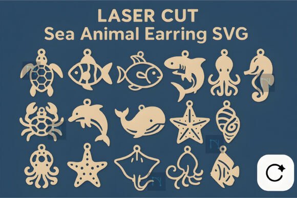 Download Sea Animal Laser Cut Earrings SVG Bundle - Earrings Collection