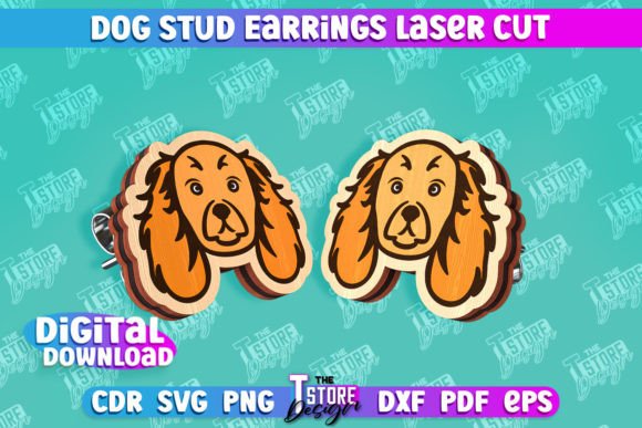 Download Dog Stud Earrings Laser Cut Templates - Earrings Collection