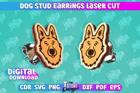 Download Dog Stud Earrings Laser Cut Templates - Earrings Collection