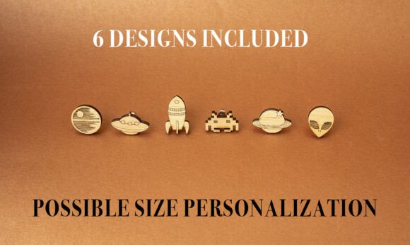 Download Space Earrings File for Laser Cutter. - Earrings Collection