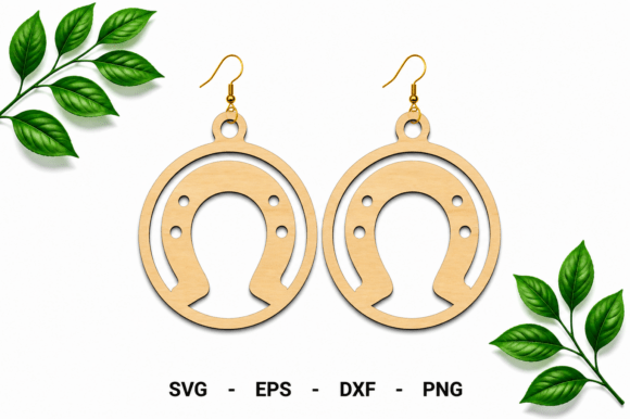 Download Wooden Laser Cut Horseshoe Earrings SVG - Earrings Collection