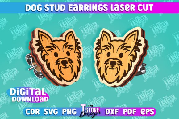 Download Dog Stud Earrings Laser Cut Templates - Earrings Collection