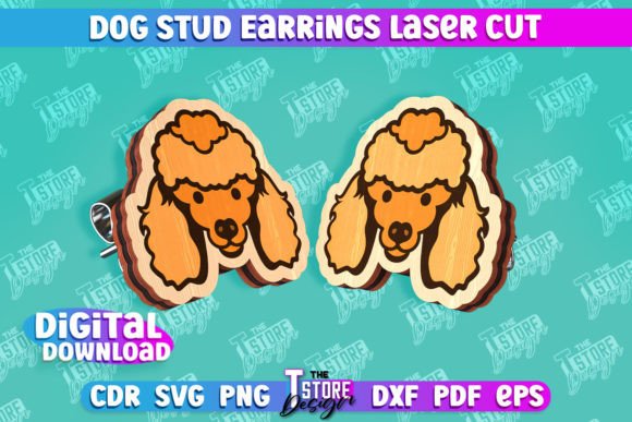 Download Dog Stud Earrings Laser Cut Templates - Earrings Collection
