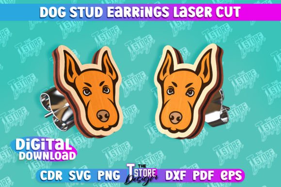 Download Dog Stud Earrings Laser Cut Templates - Earrings Collection