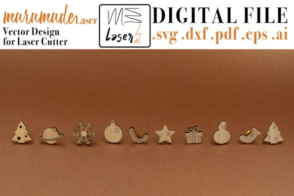 Download Christmas Earrings File for Laser Cutter - Earrings Collection
