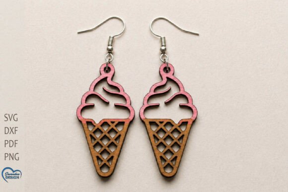 Download Ice Cream Earrings Laser Cut. - Earrings Collection