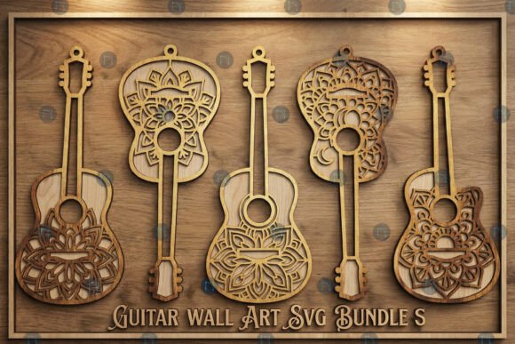 Download Laser Cut Guitar Wall Art SVG Bundle - Guitar wall art Collection